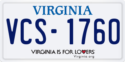 VA license plate VCS1760