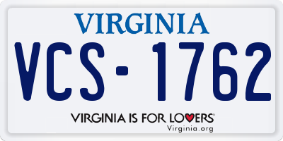 VA license plate VCS1762