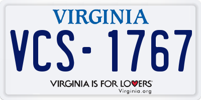 VA license plate VCS1767