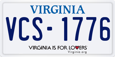 VA license plate VCS1776