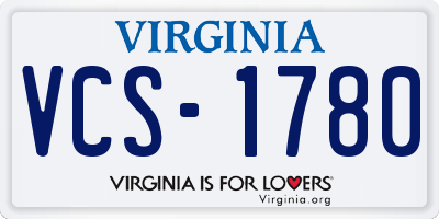 VA license plate VCS1780