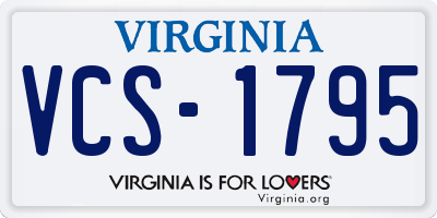 VA license plate VCS1795