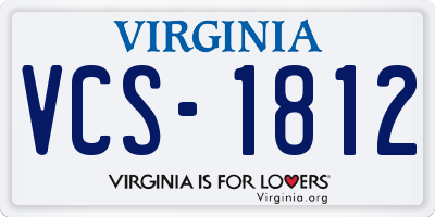 VA license plate VCS1812