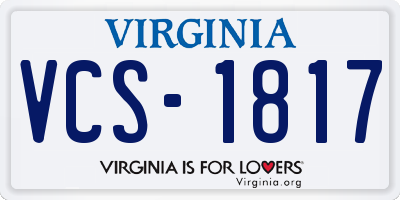 VA license plate VCS1817