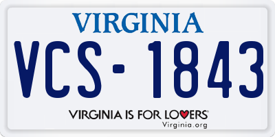 VA license plate VCS1843