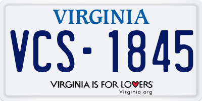 VA license plate VCS1845