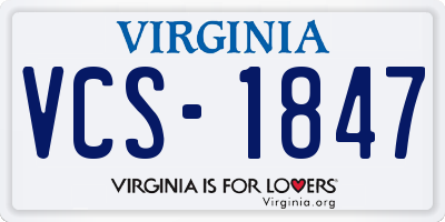 VA license plate VCS1847