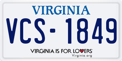 VA license plate VCS1849