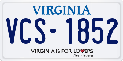 VA license plate VCS1852
