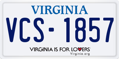 VA license plate VCS1857