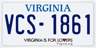 VA license plate VCS1861