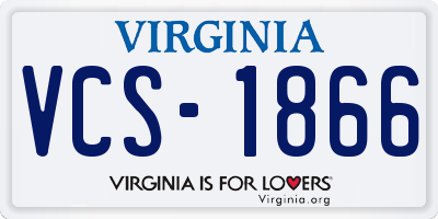 VA license plate VCS1866