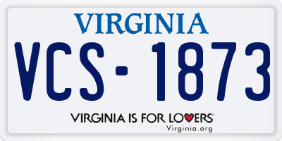 VA license plate VCS1873
