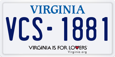 VA license plate VCS1881