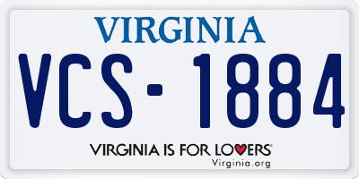 VA license plate VCS1884