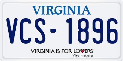 VA license plate VCS1896