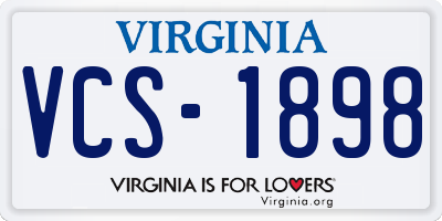 VA license plate VCS1898