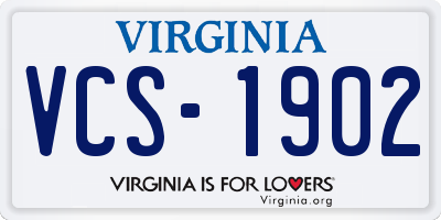 VA license plate VCS1902