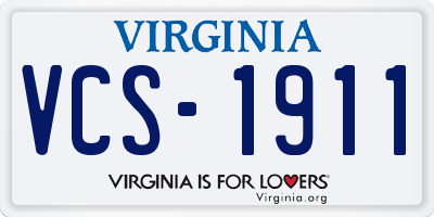 VA license plate VCS1911