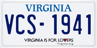 VA license plate VCS1941