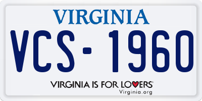 VA license plate VCS1960