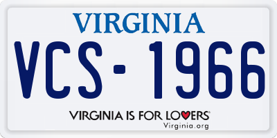 VA license plate VCS1966