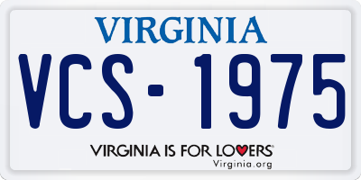 VA license plate VCS1975
