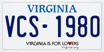 VA license plate VCS1980