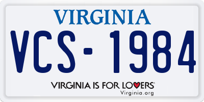 VA license plate VCS1984