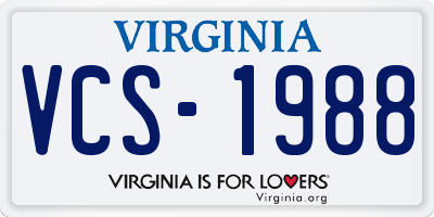VA license plate VCS1988
