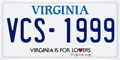 VA license plate VCS1999