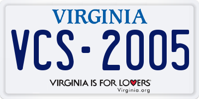 VA license plate VCS2005