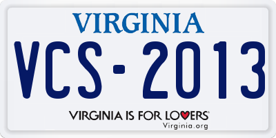 VA license plate VCS2013