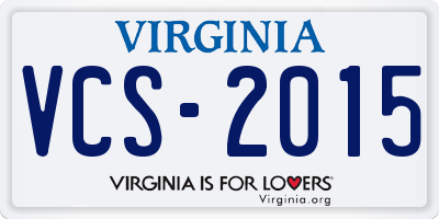 VA license plate VCS2015