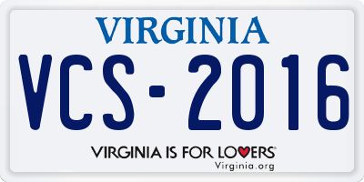 VA license plate VCS2016