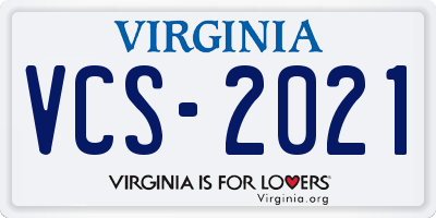VA license plate VCS2021