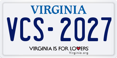 VA license plate VCS2027