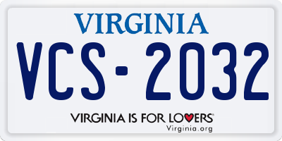 VA license plate VCS2032
