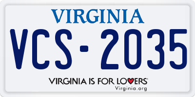 VA license plate VCS2035