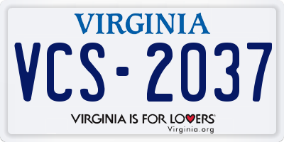 VA license plate VCS2037