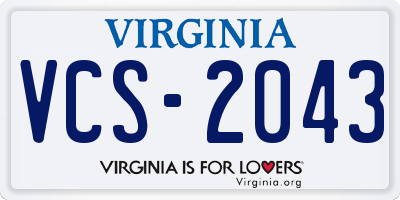 VA license plate VCS2043