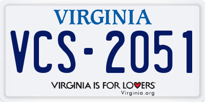 VA license plate VCS2051