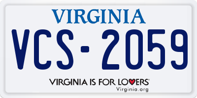VA license plate VCS2059