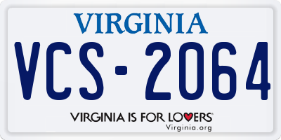 VA license plate VCS2064