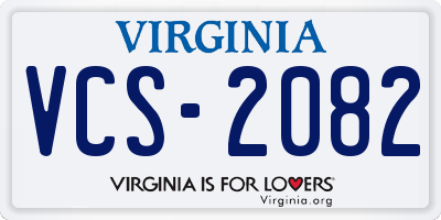 VA license plate VCS2082