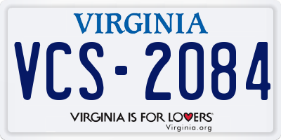 VA license plate VCS2084