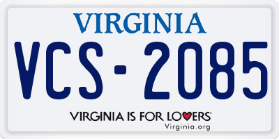 VA license plate VCS2085