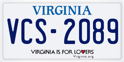 VA license plate VCS2089