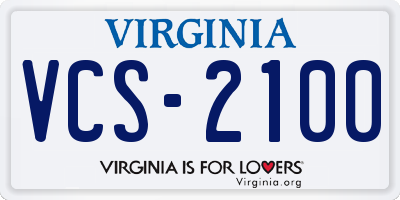 VA license plate VCS2100