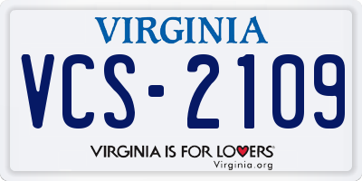 VA license plate VCS2109